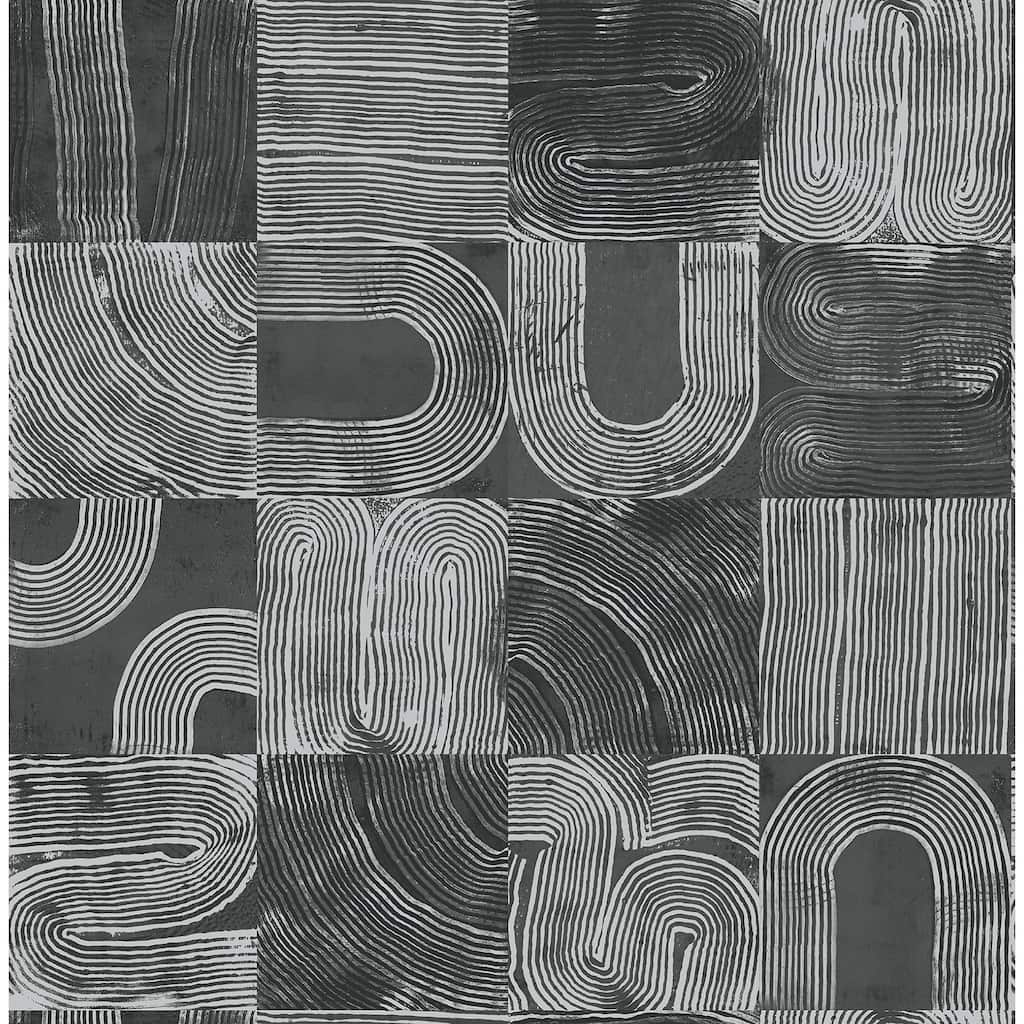 NuWallpaper Black Vaughn Geometric Peel & Stick Wallpaper