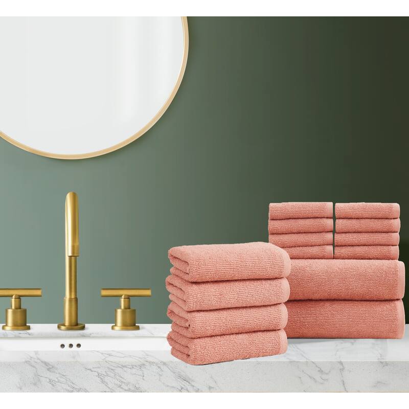 Brooklyn Loom Everyday Ribbed 14 Piece Towel Set