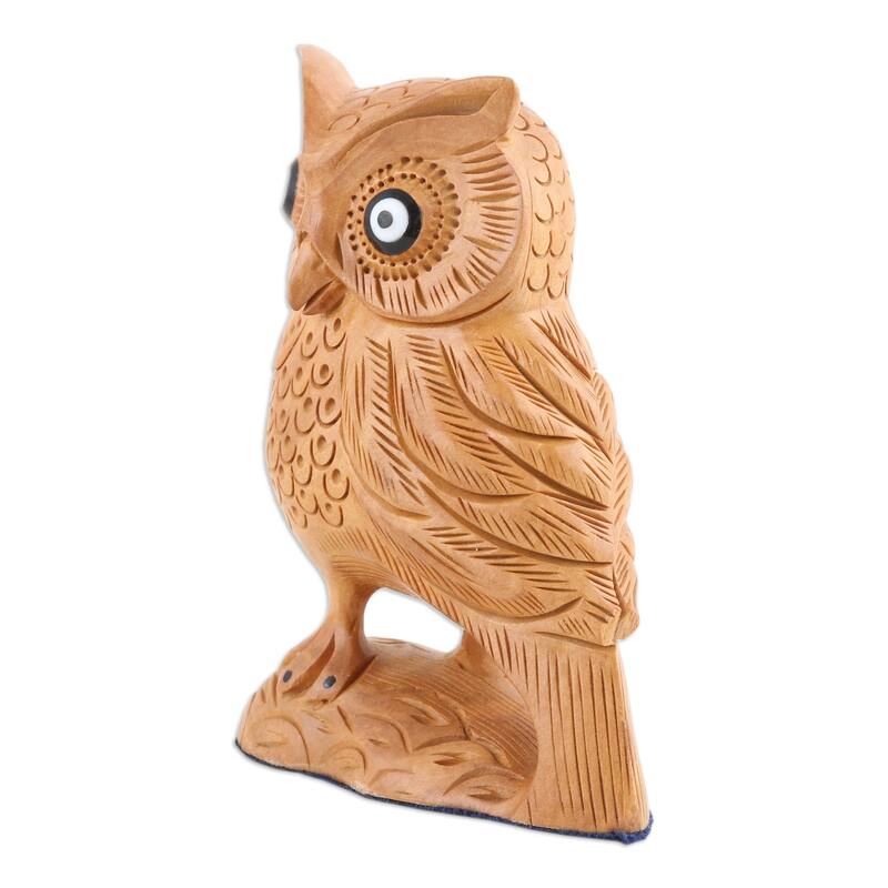 Novica Handmade Owl Glory Wood Figurine