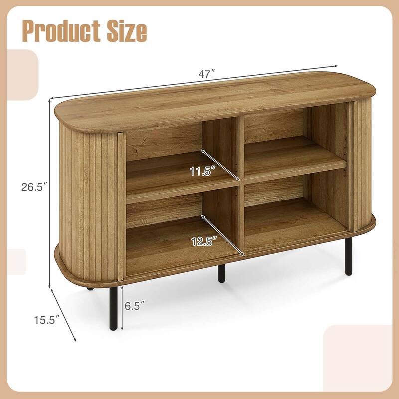 Costway 47" Sideboard Buffet Cabinet with Sliding Tambour Doors - See Details
