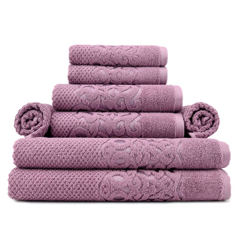 East'N Blue Galata Turkish Cotton Bath Towel Set (Set of 8) - (2 Bath Towel, 2 Hand Towel, 4 Washcloth)
