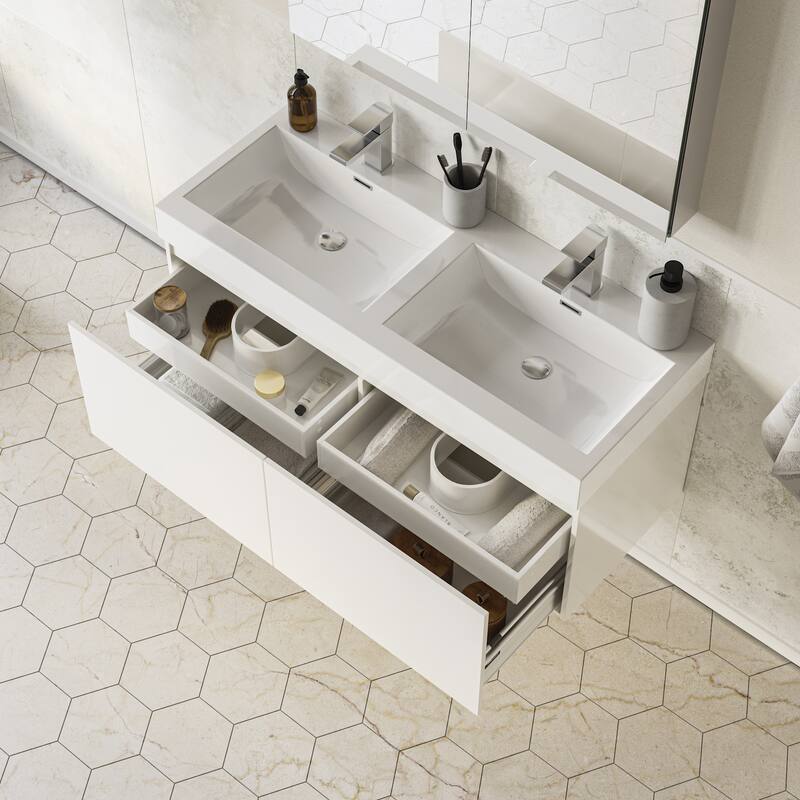 Fresca Mezzo 47-3/8" Wall Mounted / Floating MDF Vanity