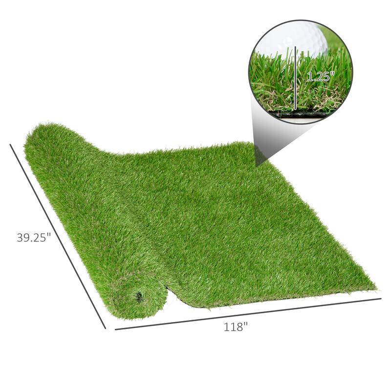 Outsunny Synthetic Indoor / Outdoor Artificial Turf Carpet with Realistic Look and Feel of Real Grass & a Rubber Backing