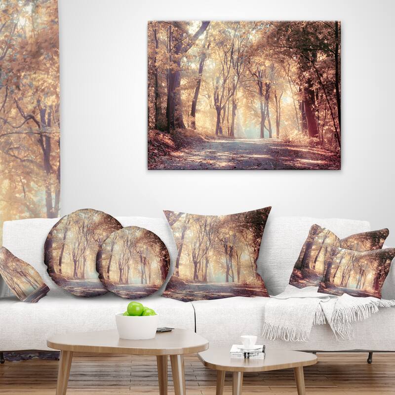 Designart "Golden Autumn Beautiful Forest" Landscape Artwork Canvas Print