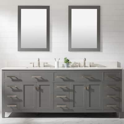 Valentino 84" Double Vanity in Grey