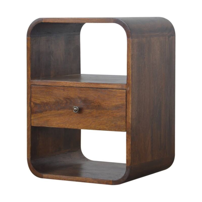 HomeRoots 22" Brown Solid Wood One Drawer Nightstand