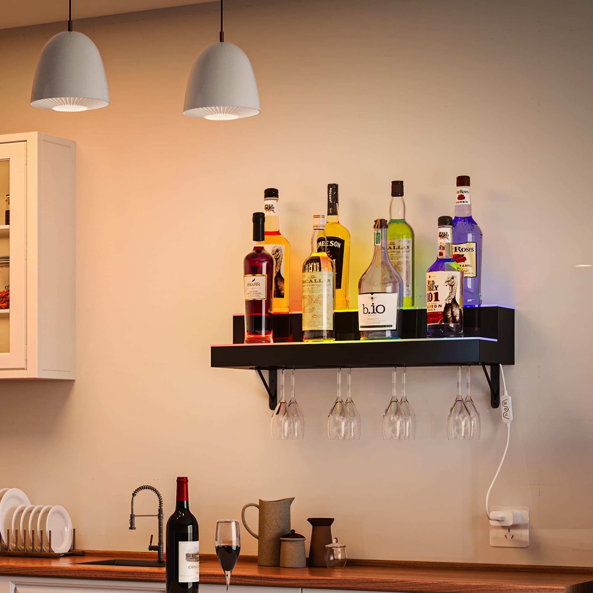 Wall mounted liquor bottle discount holder
