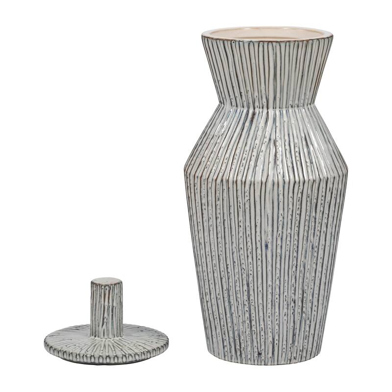 Sagebrook Home's Stoneware Vase Lidded Jar
