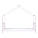 preview thumbnail 7 of 16, Whimsical Twin Size Metal House Platform Bed for Kids, Montessori-Inspired Design, No Box Spring Needed, Easy Assembly, Pink