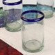 preview thumbnail 4 of 15, Handmade Blue Rim Glass Classic Drinking Set of 6 Glasses (Mexico)