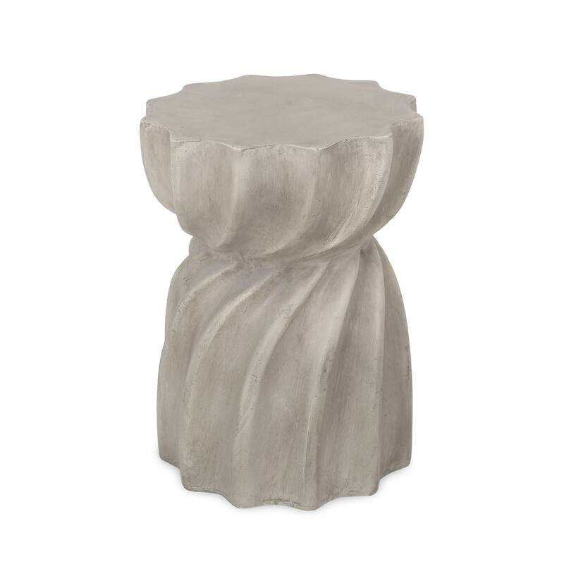 Modern Outdoor Side Table with Sunburst Top Hourglass Shape