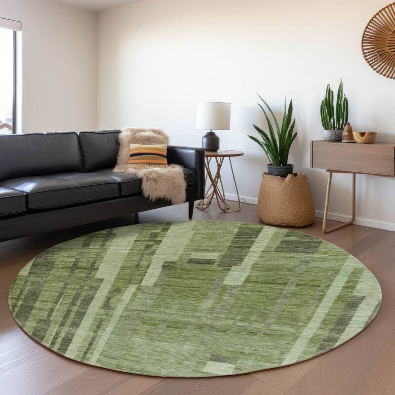 Premium Washable Super Soft Casual Contemporary Mayfield Rug - Green - 8' x 8'