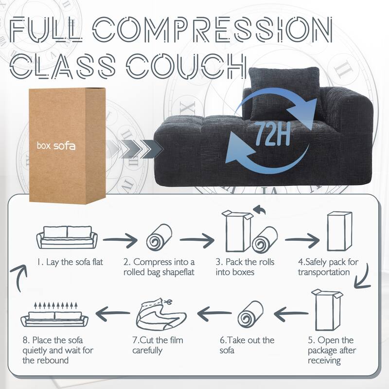 Chenille Loveseat Sofa, Minimalist Modular Sleeper for Living Room