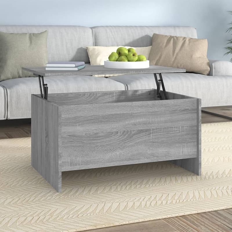 vidaXL Coffee Table Lift Top End Table Accent Side Sofa Table Engineered Wood - 31.5" x 21.9" x 16.3" - Gray sonoma