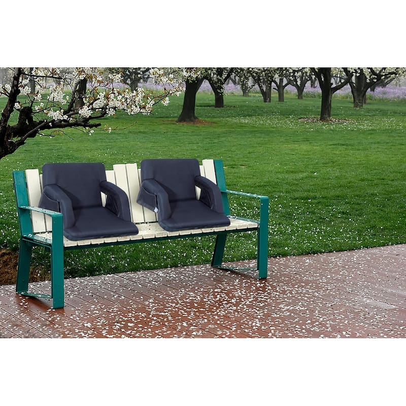 Stadium Seats, 5 Reclining Positions Bleacher Chairs with Padded Armrests, Side Pockets, Waterproof Thick Cushion