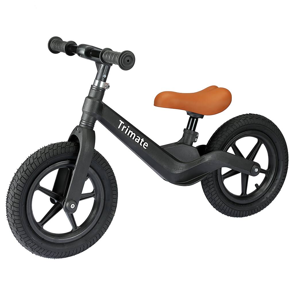 Trimate Toddler Balance Bike, Black - No Pedal Sport Bike for 3-5 Year Olds, 12" Inflated Tire