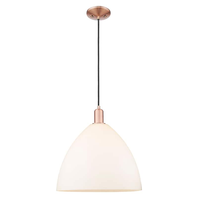 Innovations Lighting Endless Possibilities Arcadia - Bristol - 1 Light 16" Cord Hung Mini Pendant - Antique Copper/Matte White