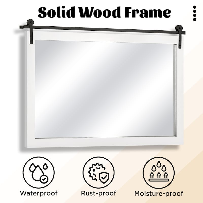 Rectangle Wood Framed Decorative Wall Mirror