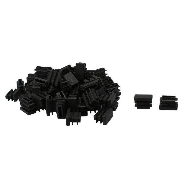 70pcs 10 x 20mm Plastic Rectangle Ribbed Tube Inserts End Cover Cap Furniture Glide Table Feet Floor Protector