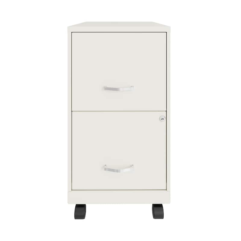 Space Solutions 18" 2 Drawer Mobile Vertical File Cabinet, Pearl White