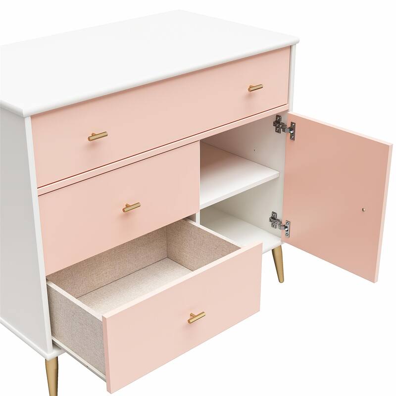 Little Seeds Valentina Asymmetrical 3 Drawer / 1 Door Convertible Dresser