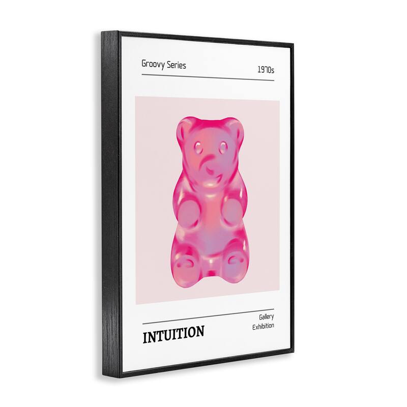 Stupell Intuition Phrase Candy Bear Framed Giclee Art Design By LSR Design Studio