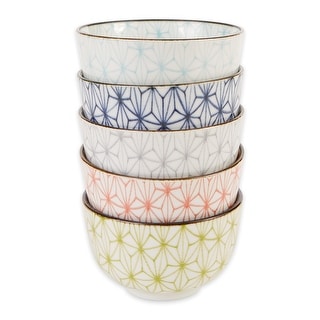 Japanese Bowls - Colored Goemetric/3.5 - Set Of 5
