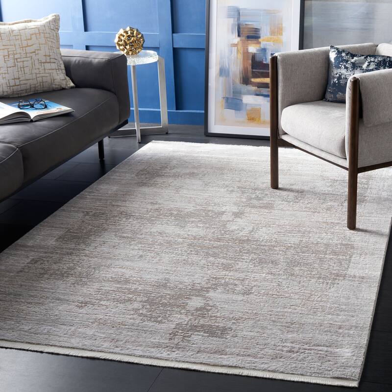SAFAVIEH Platinum Attie Glam Abstract Rug - 8' x 10' - Grey/Beige