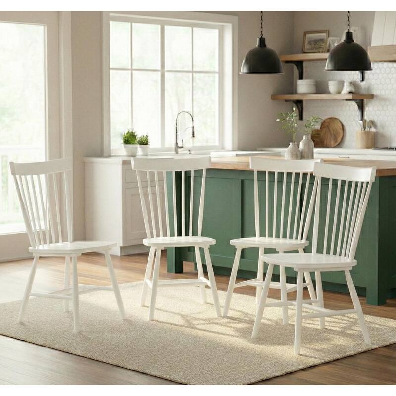 Simple Living Venice Solid Wood Spindle Dining Chairs (Set of 4) - Set of 4 - White