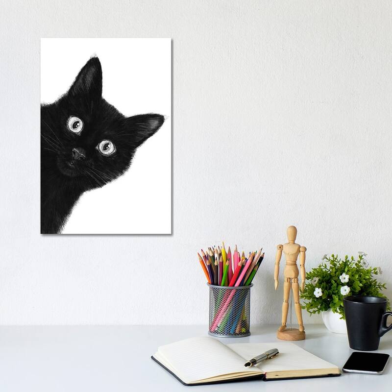 iCanvas "Black Cat" by Valeriya Korenkova Canvas Print - 12x8x0.75