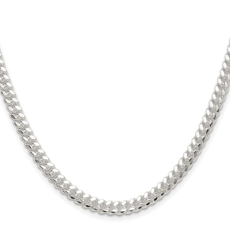 Curata 925 Sterling Silver 5.7mm Domed Curb Chain Necklace for Men