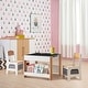 preview thumbnail 2 of 14, Kids Art Play Activity Table with Storage Shelf and Chair Set with Storage Baskets, White & Gray