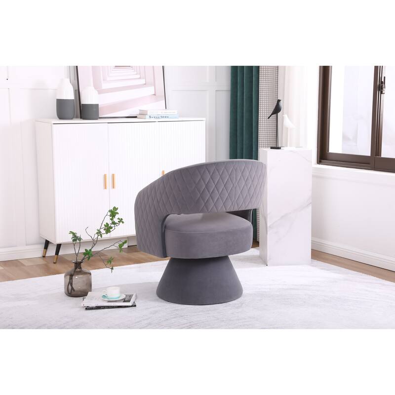 Swivel Round Barrel Accent Armchair for Living Room, Bedroom