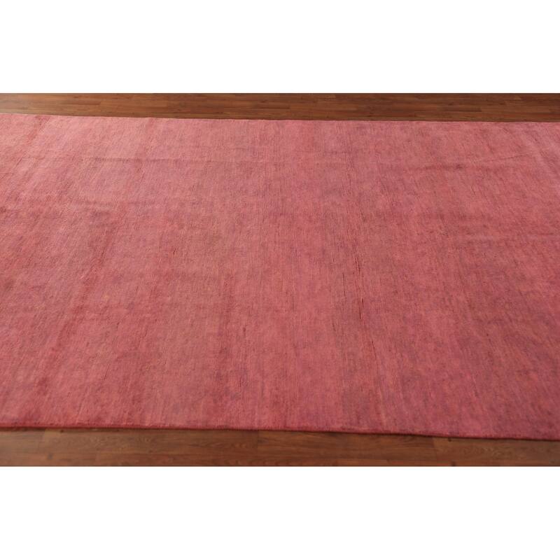 Modern Pink Gabbeh Oriental Area Rug Handmade Wool Carpet - 6'7" x 9'9"