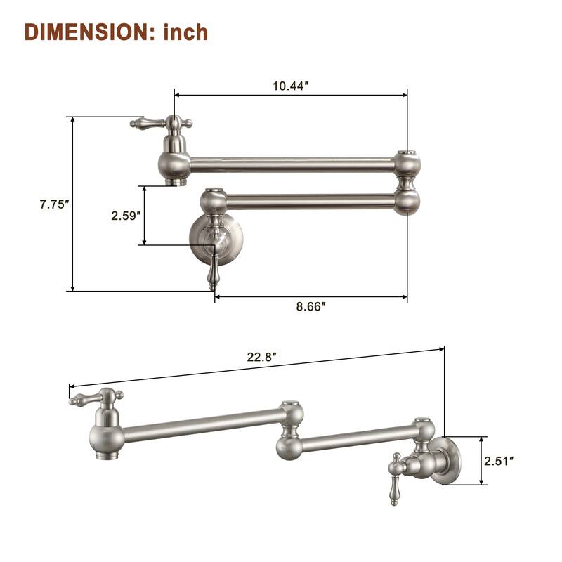 Wall Mount Filler Folding Kitchen Faucet