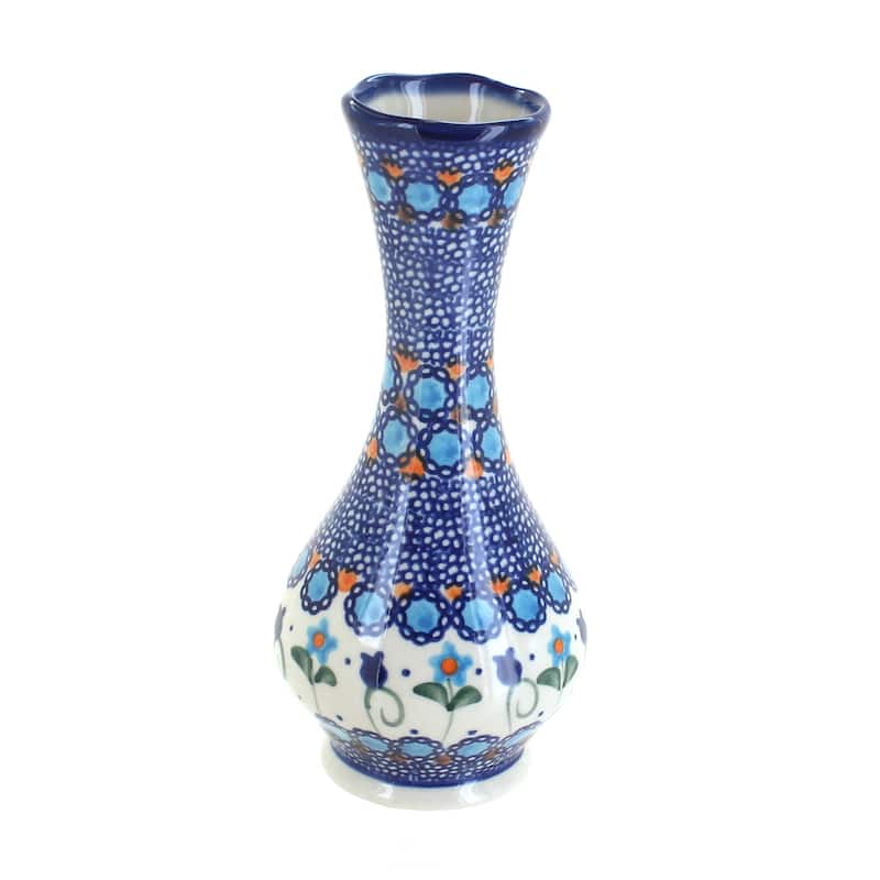 Blue Rose Polish Pottery 145 Vena Small Bud Vase - Savannah
