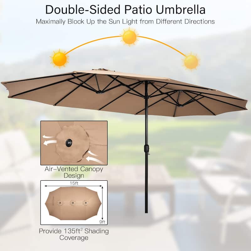 Costway 11 PCS Patio Wicker Dining Set with Double-Sided Outdoor - See Details