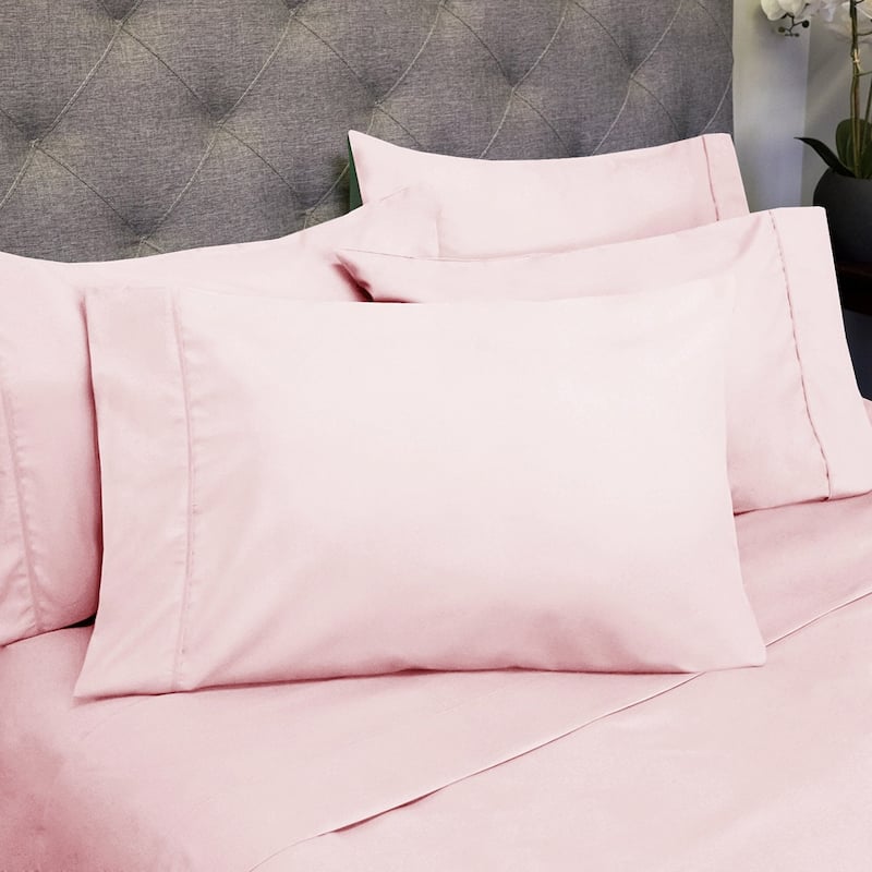 Sweet Home Collection Luxurious Ultra Soft 6-Piece Bed Sheet Set - Twin - Pale Pink