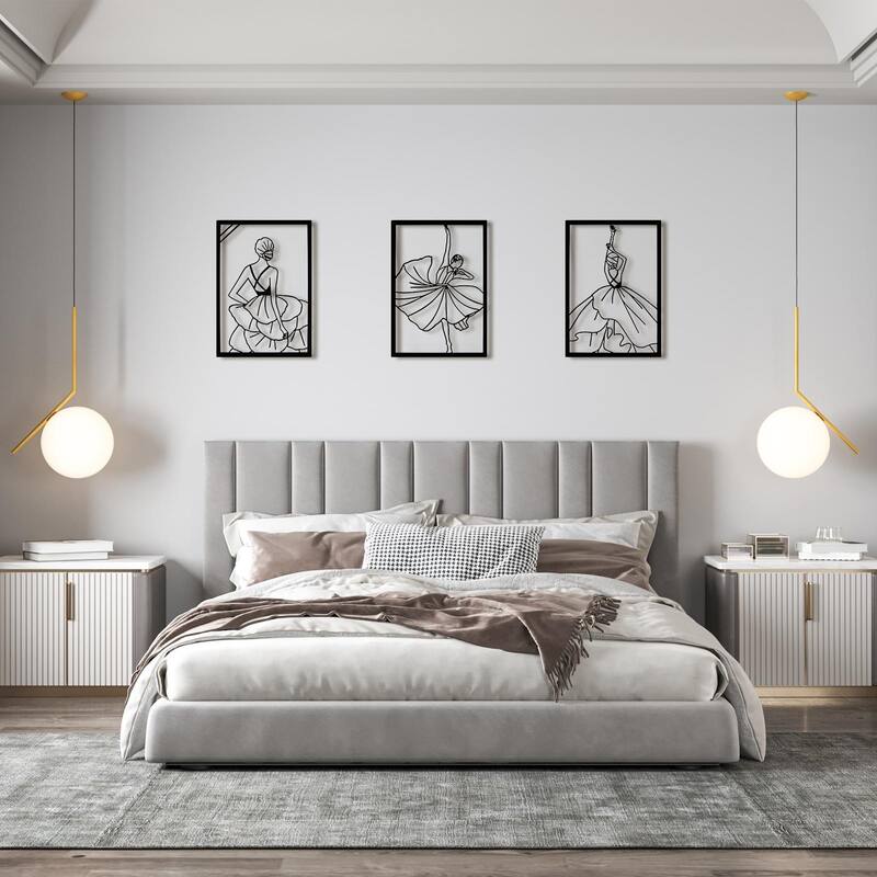 Art3d Black Metal Framed Wall Art Set-3 Pieces 17"x12"