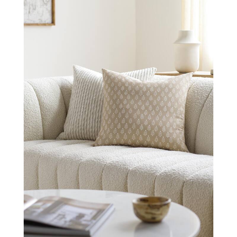 Rocio Farmhouse Geometric Decorative Throw Pillow - 20"L x 20"W - Polyester - Beige