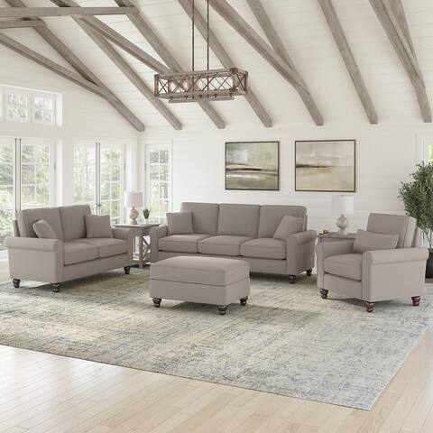 Hudson 85W Sofa with Loveseat, Chair, and Ottoman by Bush Furniture