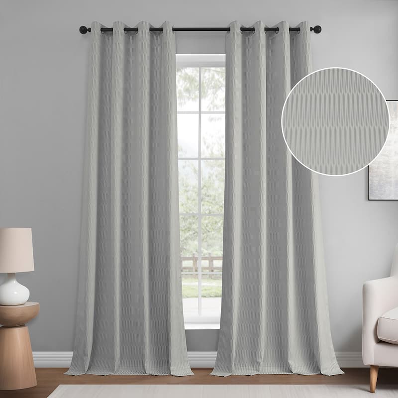 Exclusive Fabrics Lounge Embossed Grommet Velvet Curtains - Room Darkening Curtain for Bedroom & Living Room (1 Panel) - 50 X 108 - Silver