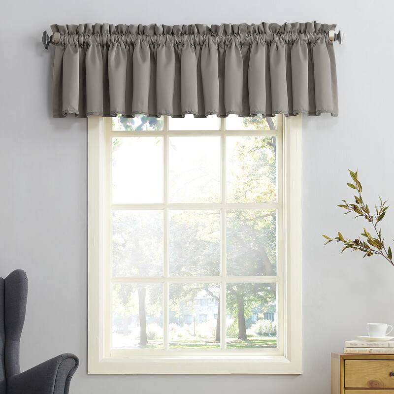 Porch & Den Inez Room Darkening Window Curtain Panel and Valance, Single Panel - 54 x 18 - Grey