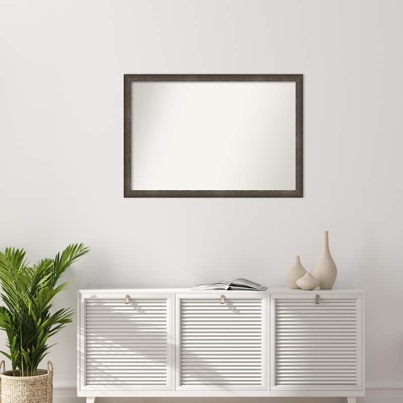 Dappled Narrow Non-Beveled Wood Framed Wall Mirror