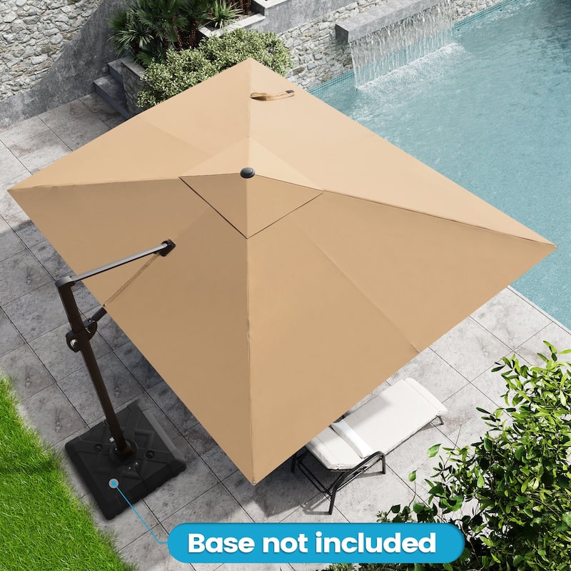 Crestlive Products 11 x 9 FT Outdoor Patio Offset Cantilever Umbrella