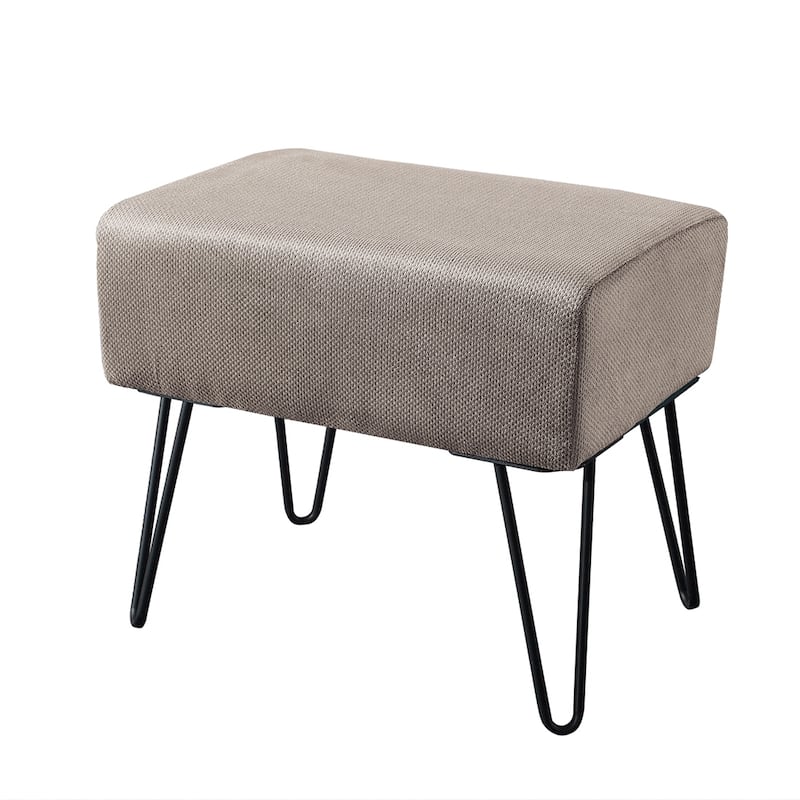 Serenta Milliken Plush Ottoman, 19" x 13" x 17" H