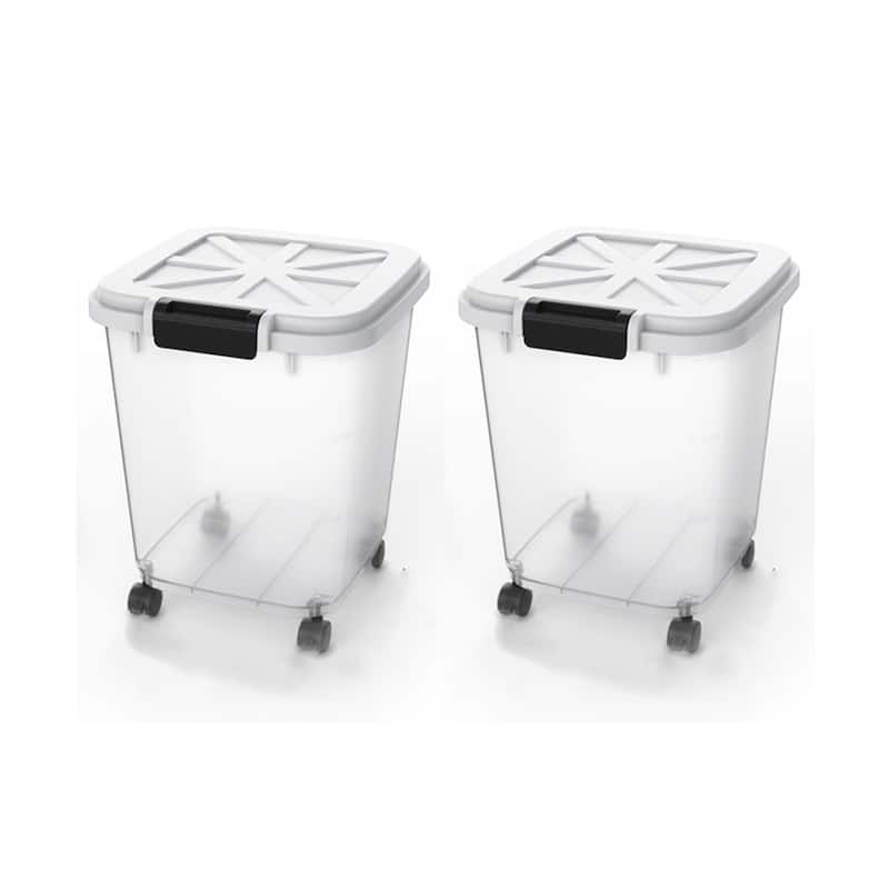 HANAMYA Rice Storage Container with Measuring Cup - 30-lb, 2 count