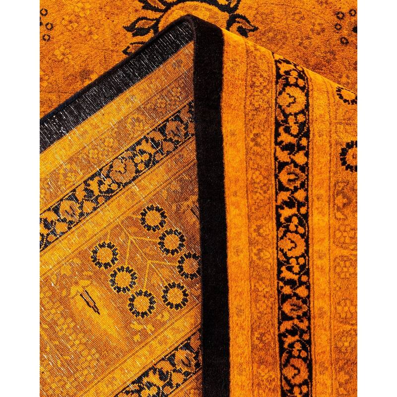 Fine Vibrance, One-of-a-Kind Hand-Knotted Area Rug - Orange, 8' 2" x 10' 3" - 8' 2" x 10' 3"