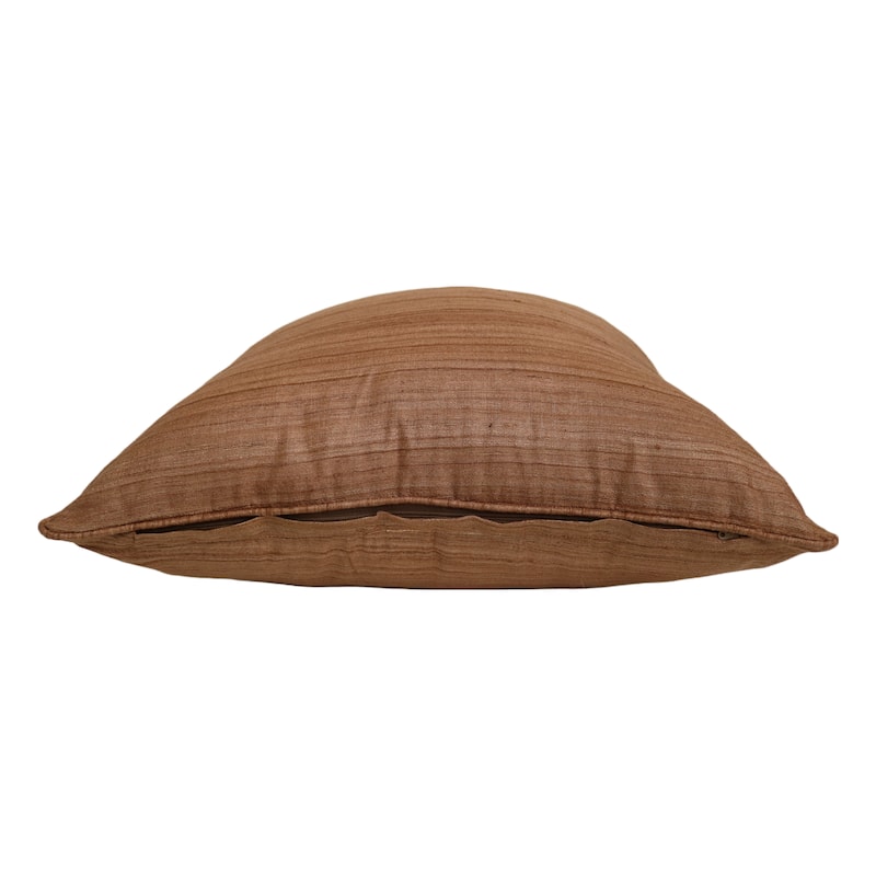 Home&Manor Raw Silk Throw Pillow 18" Light Tan