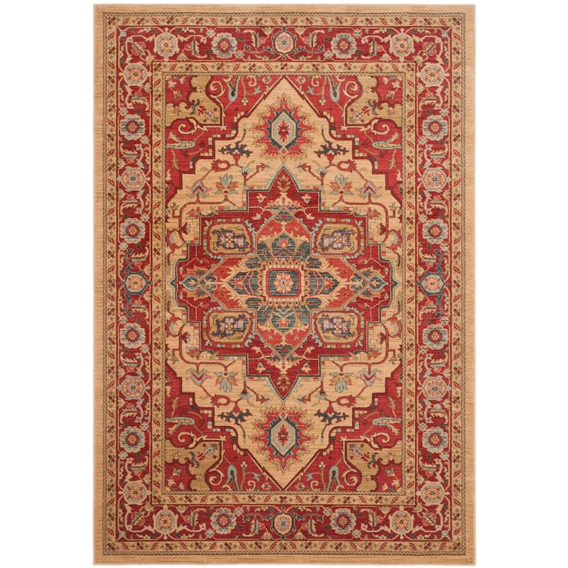 SAFAVIEH Mahal Beverley Traditional Grandeur Red/ Natural Rug